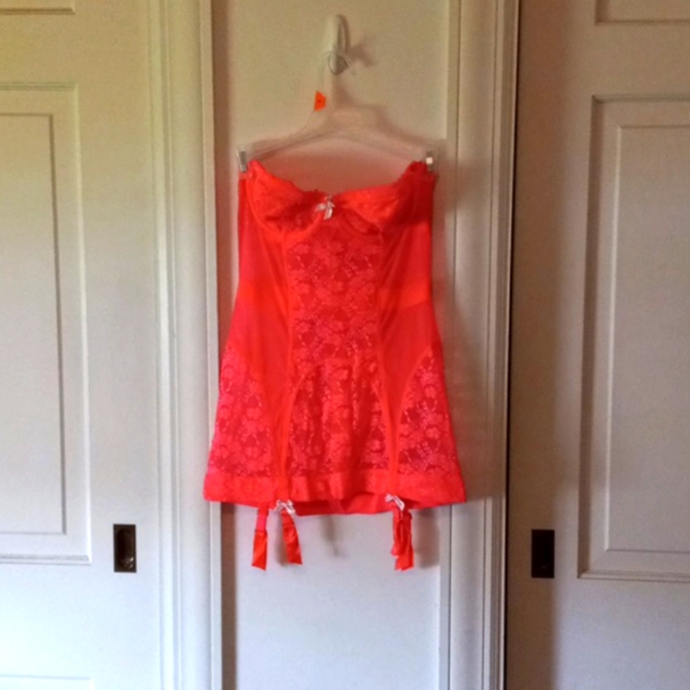 Victoria's Secret 34C sheer corset/slip w/garter